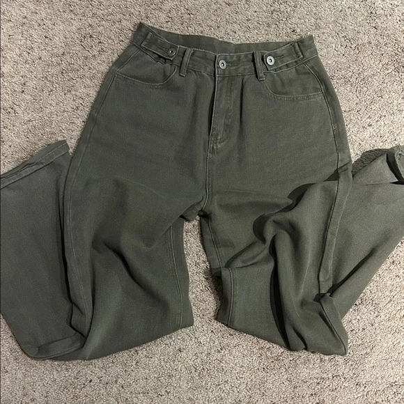 Commense Olive Wide Leg Jeans - Picture 5 of 6